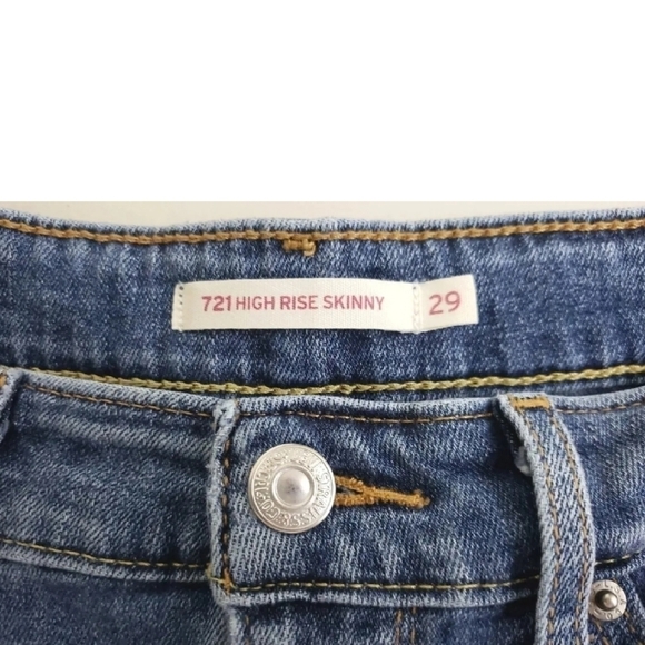 Levi’s Women’s 721 High Rise Skinny Jeans Size 29 Distressed Stretch Denim. - Picture 5 of 12